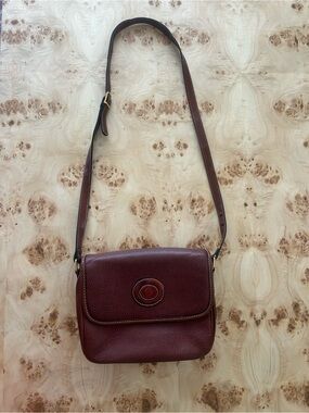 Vintage Oggi Domani Maroon Brown Leather Crossbody Purse